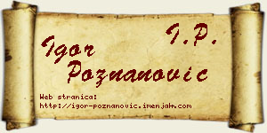 Igor Poznanović vizit kartica
